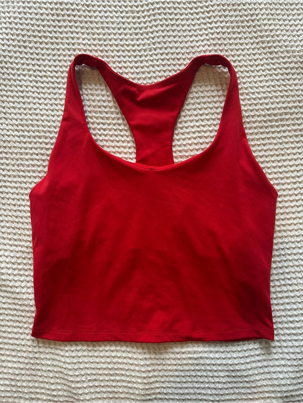 Red Racerback Crop Tank & Running Shorts Set | Fabletics - Picture 2 of 8